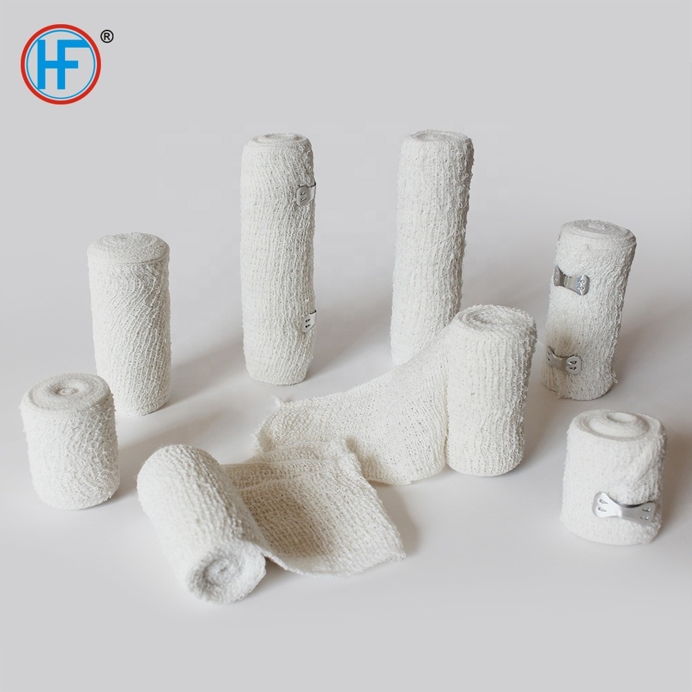 Mdr CE Approved China Hengfeng Hemostasis Cotton Elastic Crepe Bandage with Elastic Band Clip