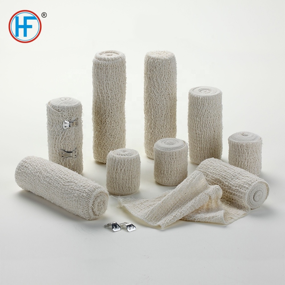 Mdr CE Approved China Hengfeng Hemostasis Cotton Elastic Crepe Bandage with Elastic Band Clip