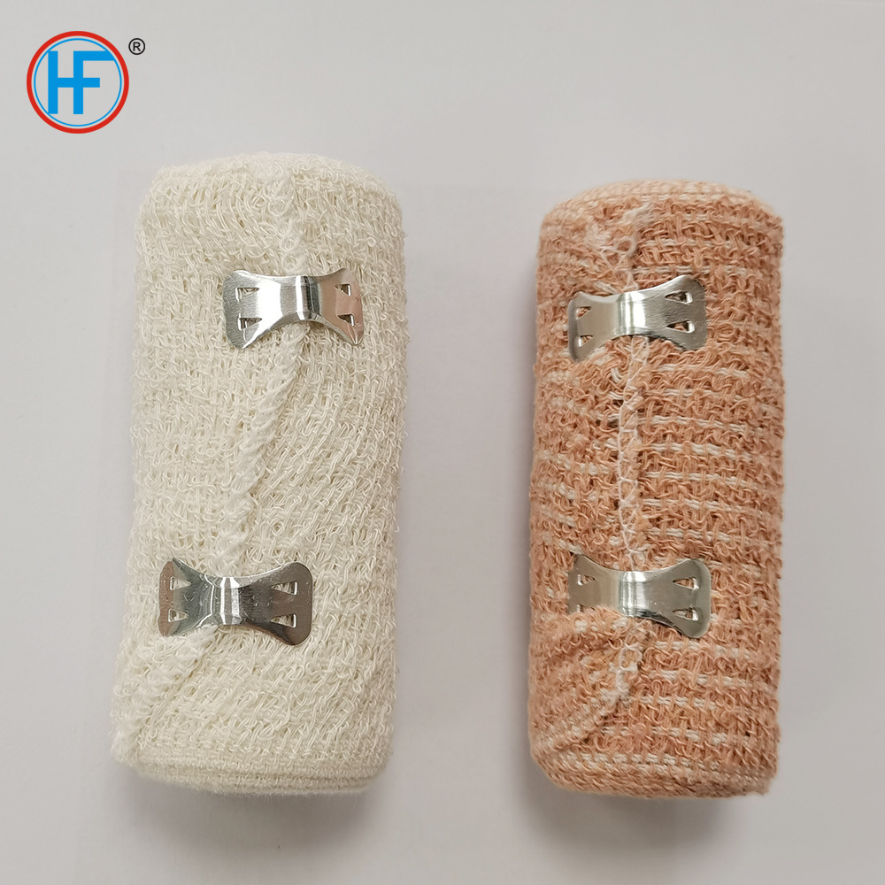 Mdr CE Approved China Hengfeng Hemostasis Cotton Elastic Crepe Bandage with Elastic Band Clip