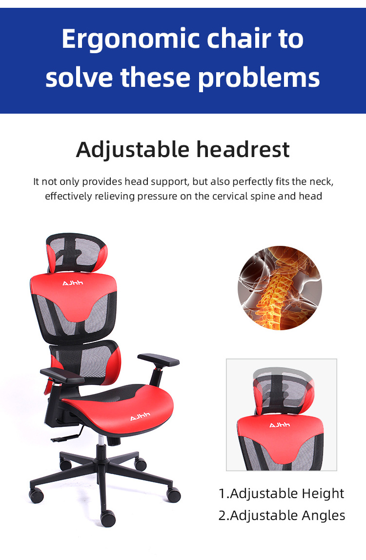 Sample home luxury high back ergonomic computer pc game red office gaming chair