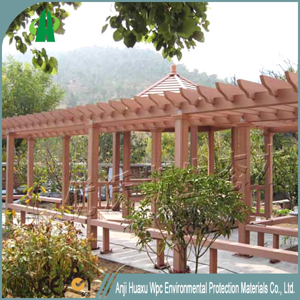 Rot and Shrink-proof WPC Garden Decoration Material Louvered Roof Weather Resistant Wood Porch Pergola