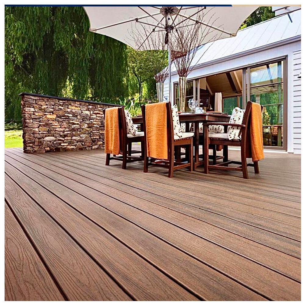 WPC waterproof outdoor flooring 3D second generation co-extruded oil-resistant and durable solid wood deck