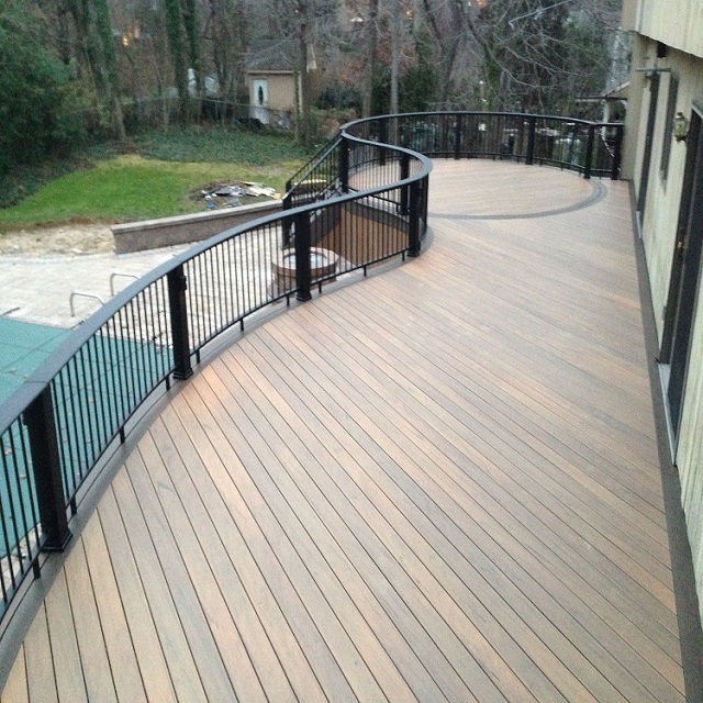 WPC waterproof outdoor flooring 3D second generation co-extruded oil-resistant and durable solid wood deck