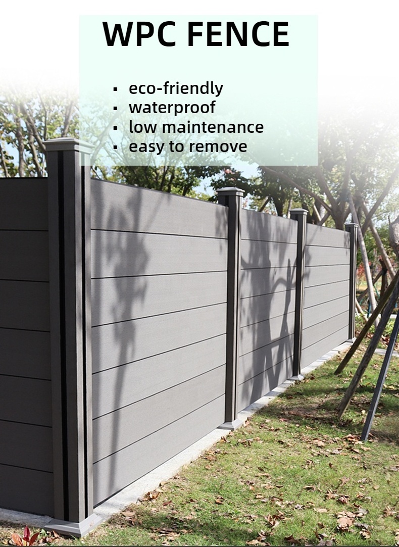 Easy Installation Privacy Decorative Outdoor Garden Fence Wood Composite WPC Fence Panels