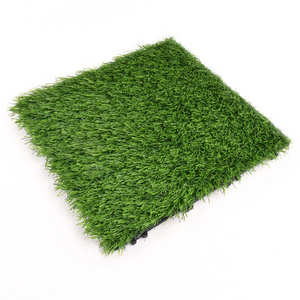 Outdoor easy clean pet interlocking synthetic grass carpet green lawn carpet artificial grass deck tiles for garden/patio/office