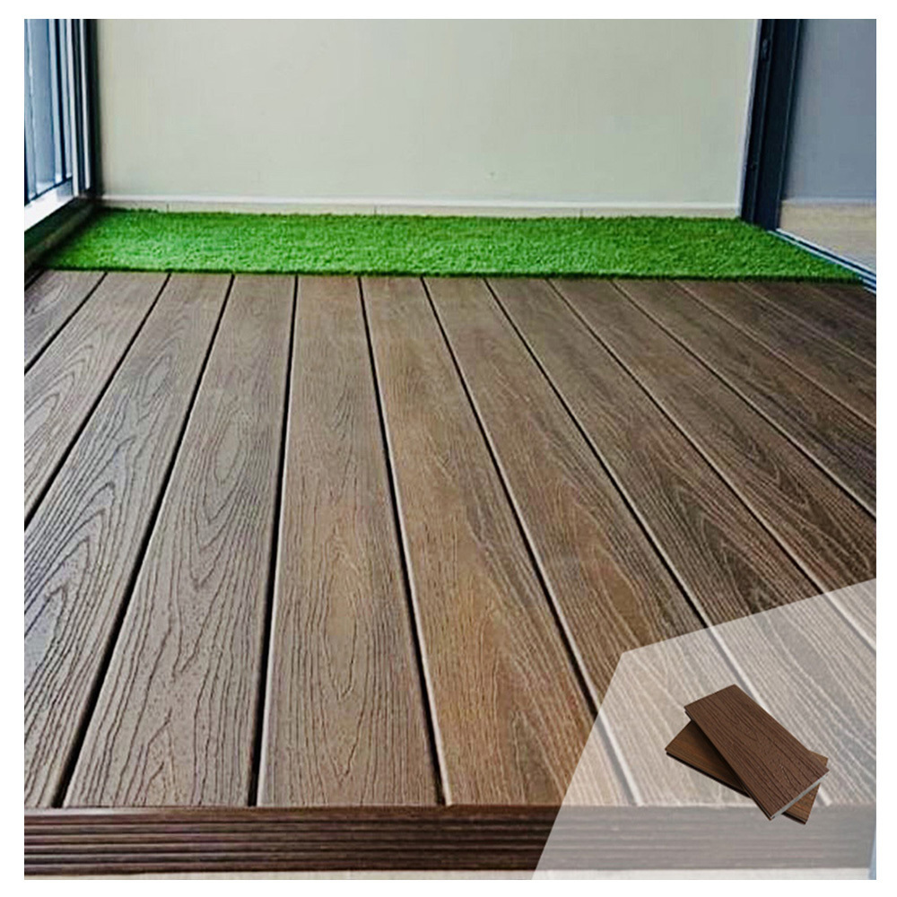 WPC waterproof outdoor flooring 3D second generation co-extruded oil-resistant and durable solid wood deck