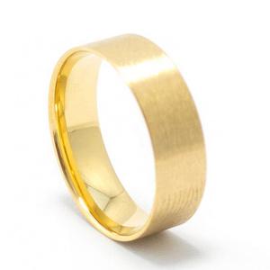 Plain Men Women Comfort Fit Wedding Band 6mm Gold Filled Matte Tungsten Carbide Ring Liner Blank for Wood Inlay