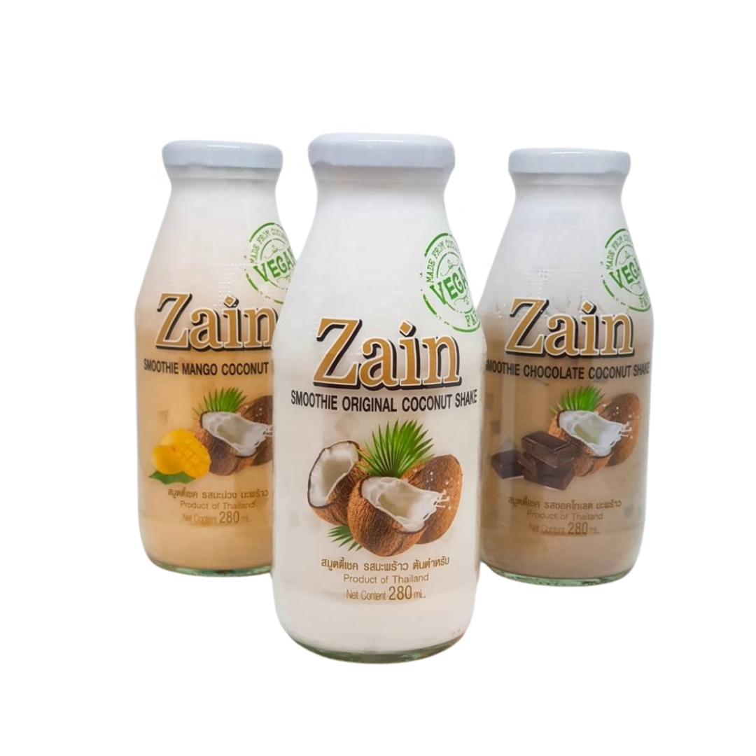 AjintaiZen 1L Coconut Almond Water Beverage Thailand Soft Drinks with Fruits & Vegetable Juice 1 Liter Bottle Box Vegetables