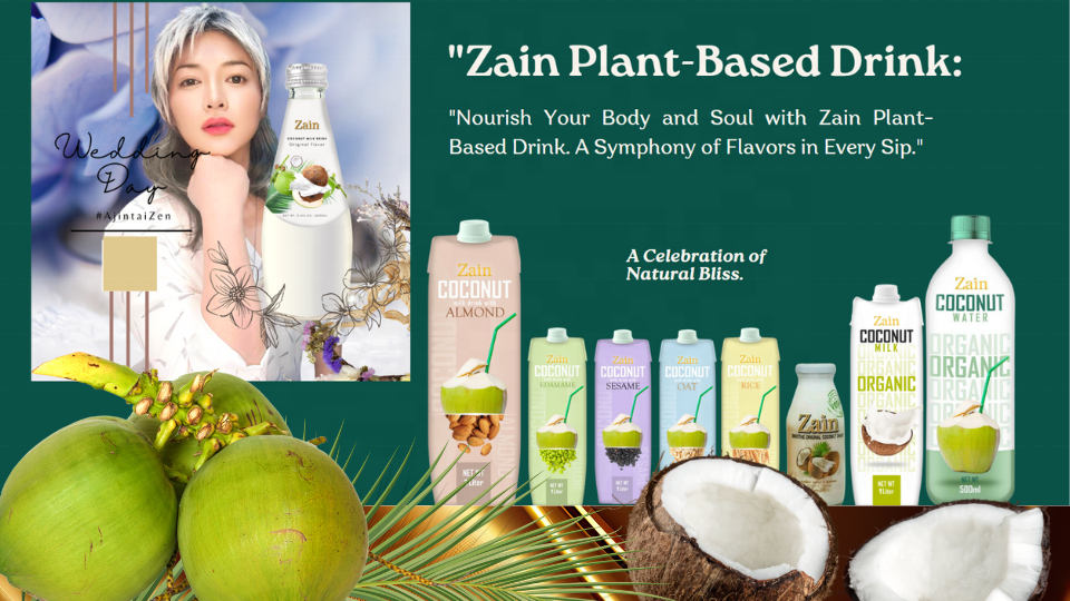 AjintaiZen 2 Fresh Fruit & Vegetable Juice Box Chia Seed Beverage Nata de Coco Melon Flavored Coconut Water Colored Milk Drinks