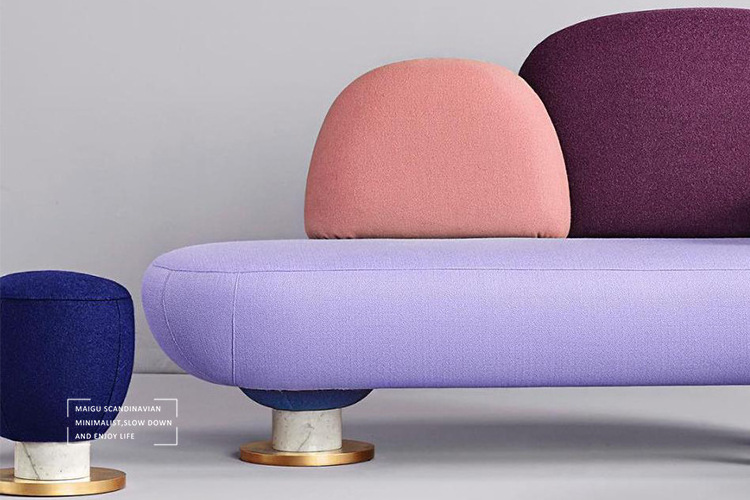 AJJ S40 Italian modern creative designer colorful macaron fondant mushroom sofa stool chair children's room villa sofa