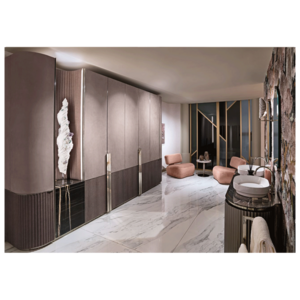 AJJ BK-001 Luxury Italian overall wardrobe customization Modern Sliding Design Bedroom Wardrobe With Mirror