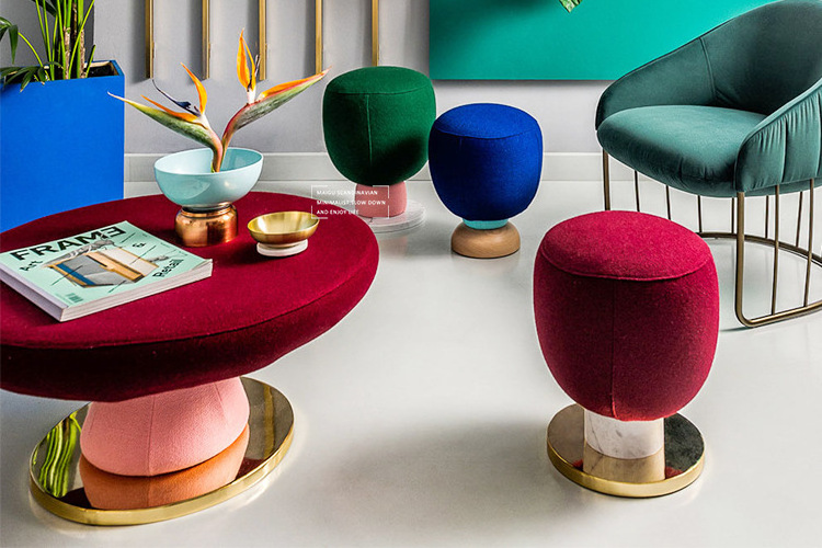 AJJ S40 Italian modern creative designer colorful macaron fondant mushroom sofa stool chair children's room villa sofa