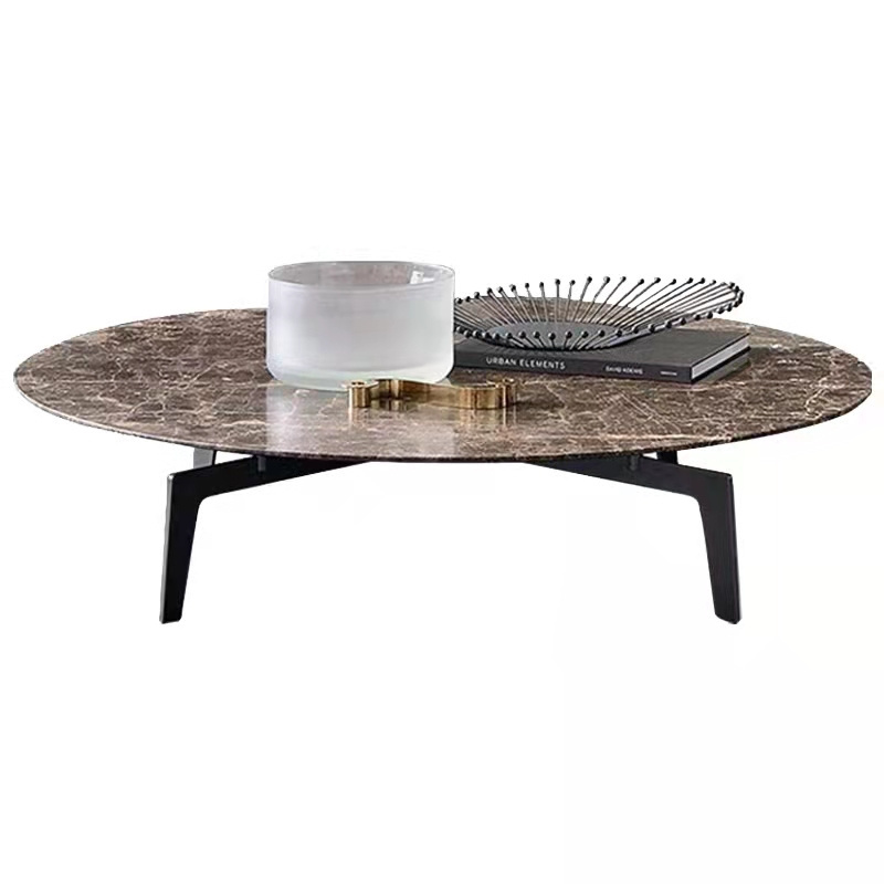 AJJ S02A Hot selling Nordic marble  simple iron light luxury coffee table rectangular round coffee table corner table