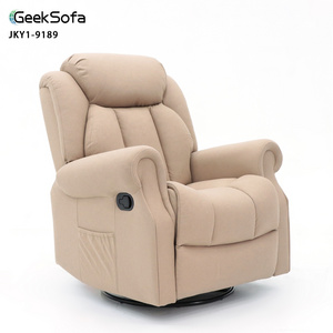 Geeksofa Factory Wholesale Lazy Boy Microfiber Fabric Manual Recliner Chair with Rocking and Swivel for Living Room Furniture