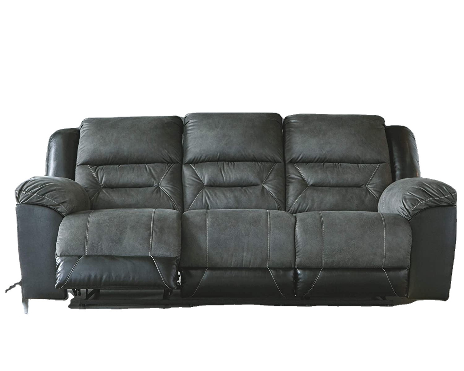 JKY Furniture 3 Seaters Leather Motion Recliner Sofa Set Reclinable With Massage Function And Cup Holder For Living Room