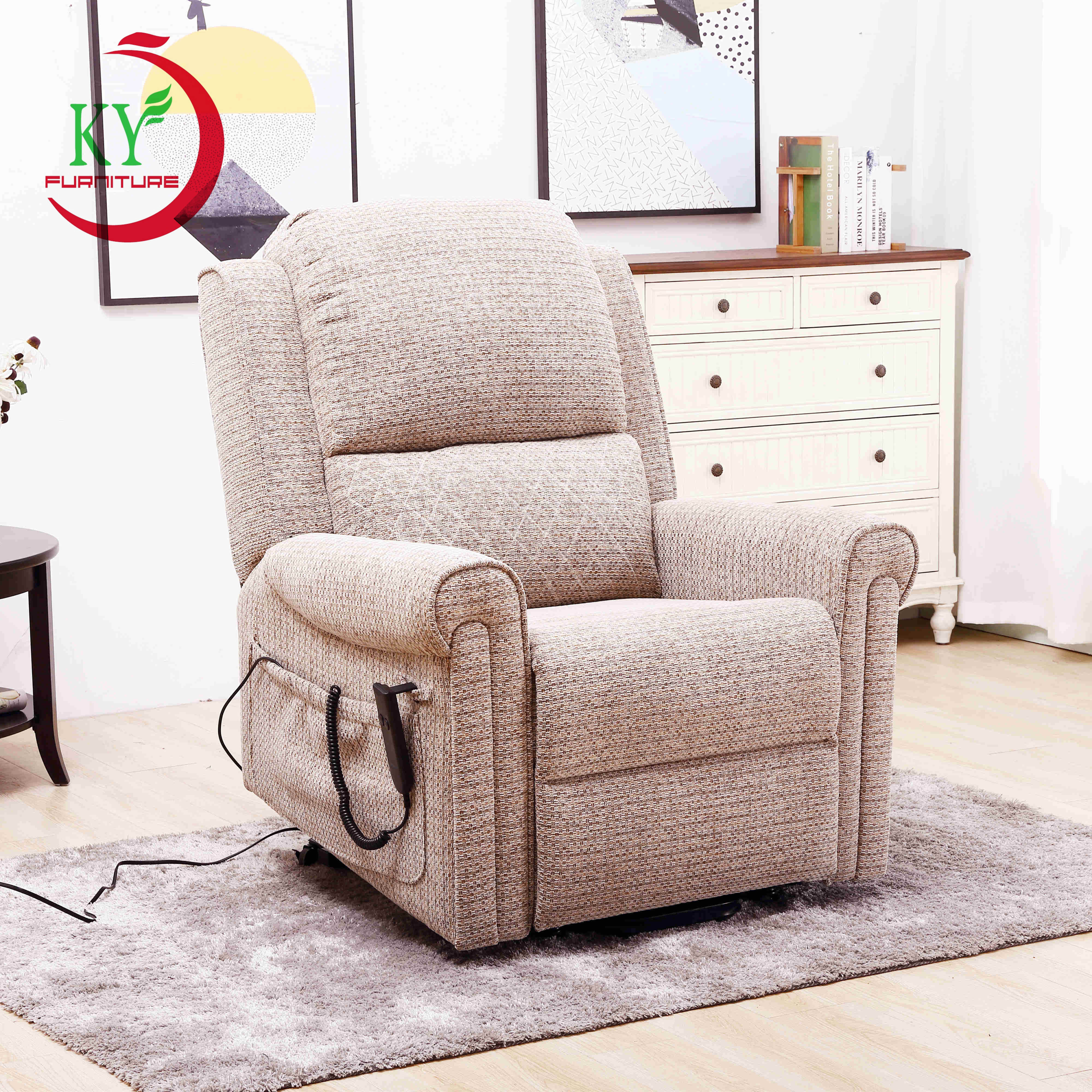 GEEKSOFA ZOY Luxury Fabric Elderly Convertible Height Adjustable Sofa Single  Electric Lift Living Room Chair Wholesale