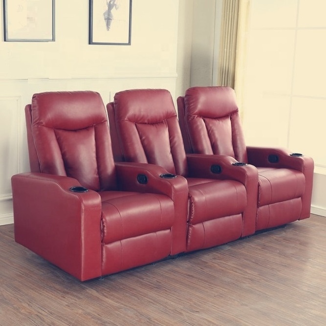 Geeksofa Theatre Seating Manual Recliner Movie Sofa for Living Room Cinema Morden Design Adjustable Home Theater Furniture