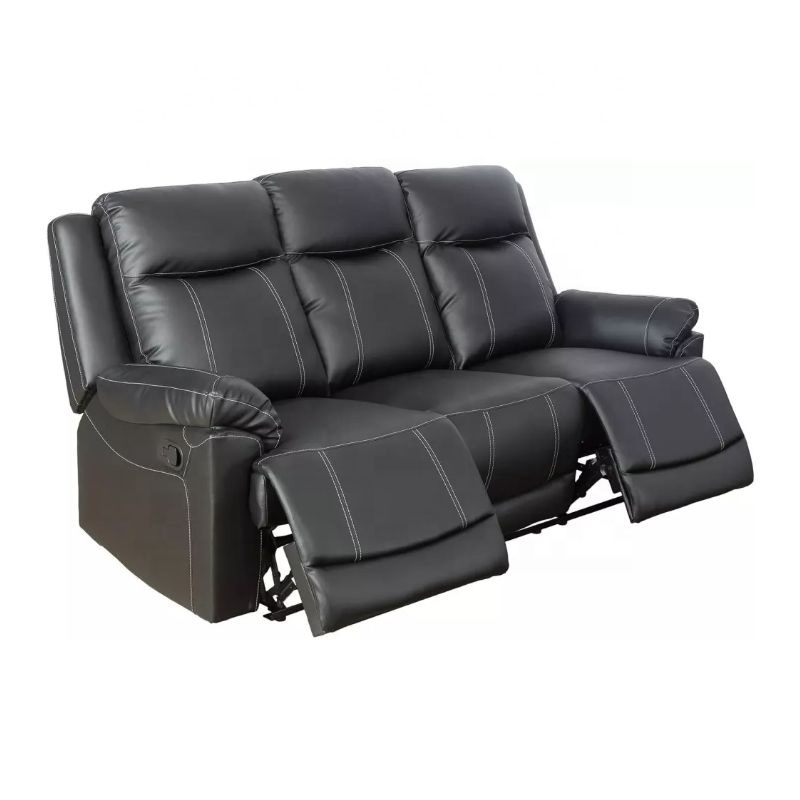 JKY 3 Seater Loveseat Air Leather Manual 2 Seater Motion Recliner Sofa Set Reclinable With Massage Function For Living Room