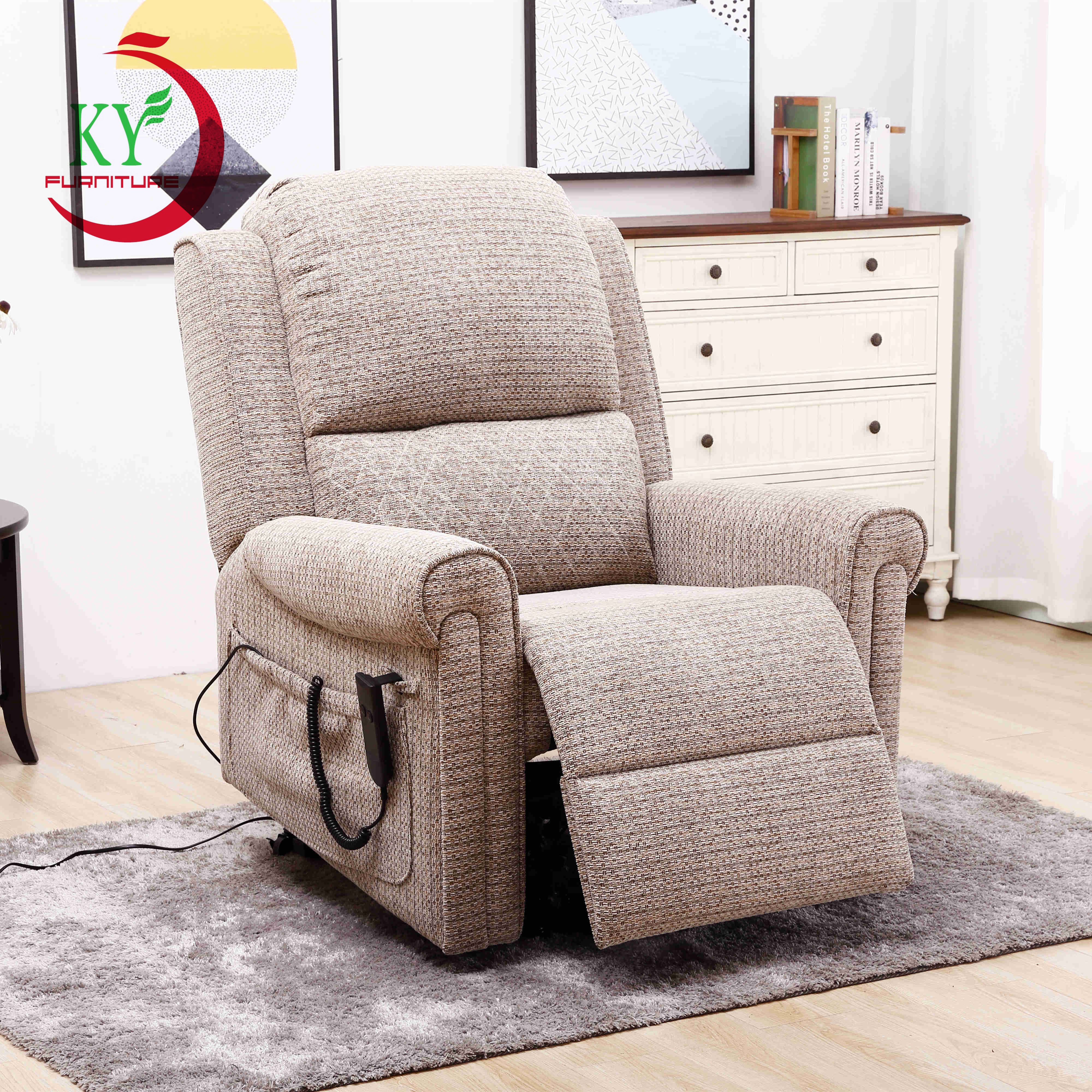 GEEKSOFA ZOY Luxury Fabric Elderly Convertible Height Adjustable Sofa Single  Electric Lift Living Room Chair Wholesale