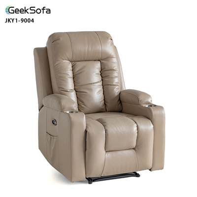 Geeksofa Factory Wholesale Lazy Boy Air Leather Power Electric Recliner Chair with Massage and Heat for Living Room Furniture