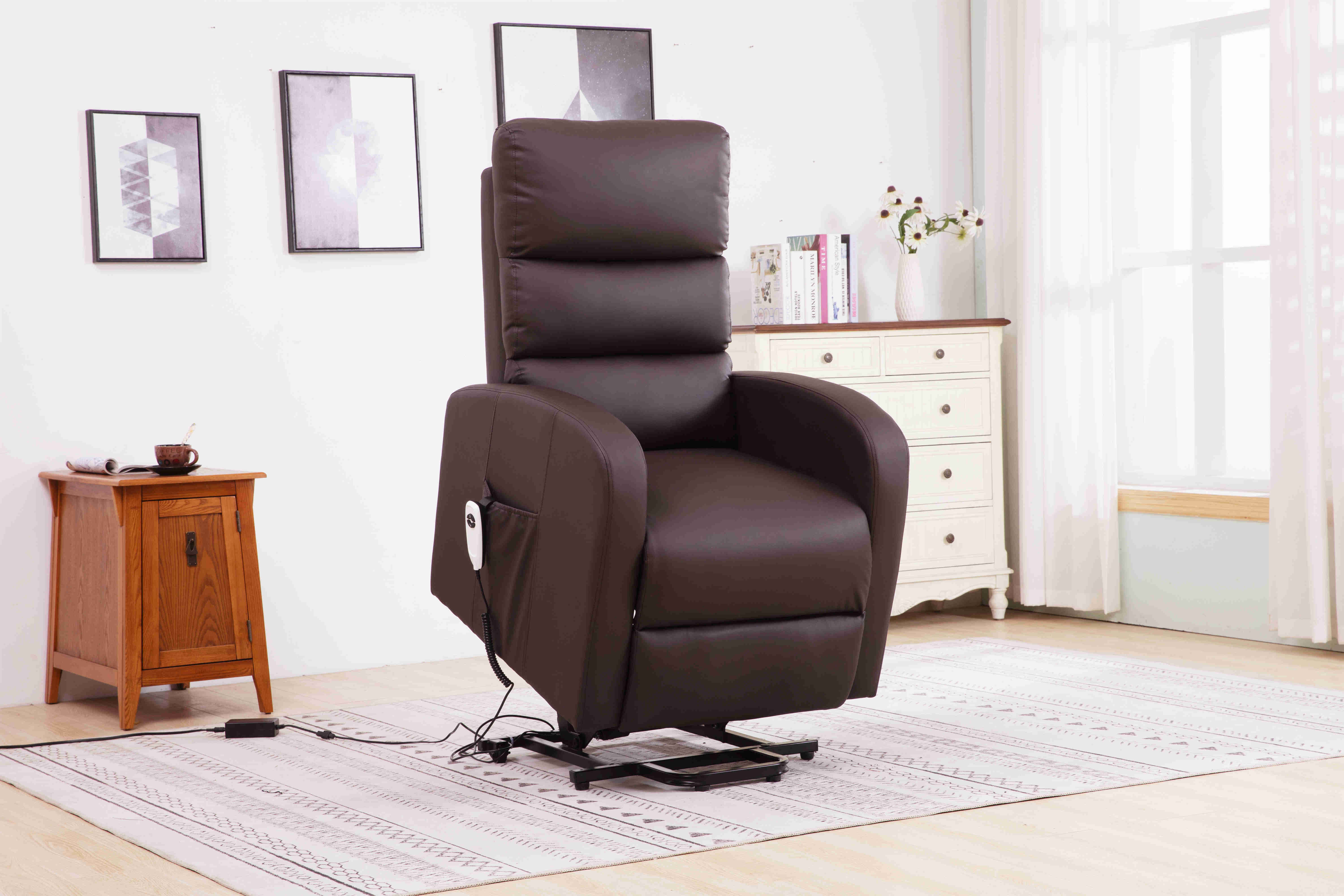 JKY Furniture Living Room Electric Riser Leather Vibrator Massage Lift Recliner Chair