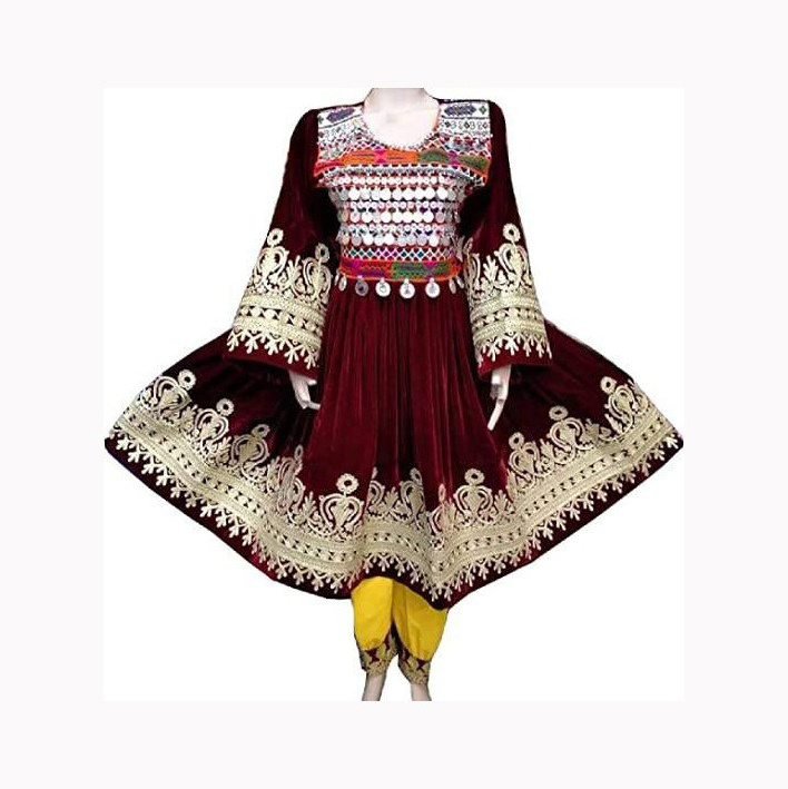 Afghan Kuchai Pashtun Antique 1 Piece Dress Tribal Dress Medium Afghan Handmade Traditional Dress for Parties Frock & weeding