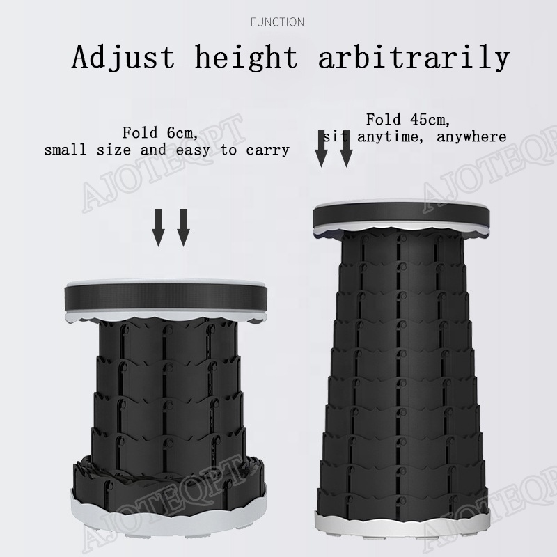 AJOTEQPT Portable Camping Stool Plastic Telescopic Stool Outdoor Foldable Chair Telescopic Stool