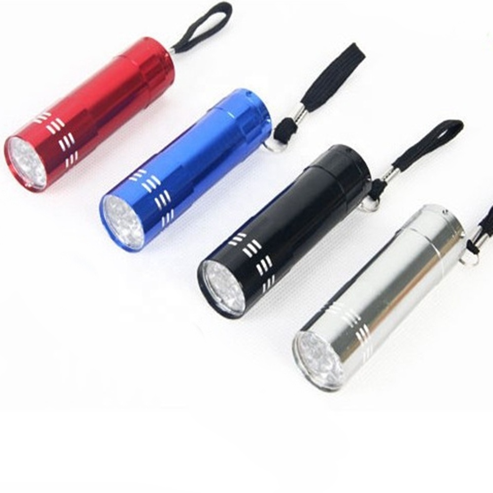 AJOTEQPT Mini 9 led keychain gift custom logo pocket flashlight