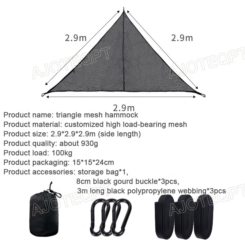 AJOTEQPT Large Triangle Tree Hammock Multi Person Portable Hammock 2-3 Person Design for Travel Backyard Outdoor Garden Camping