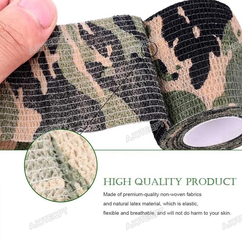 AJOTEQPT Telescopic Non-woven Fabric Camouflage Self Adhesive Cling Tape for decoration without glue