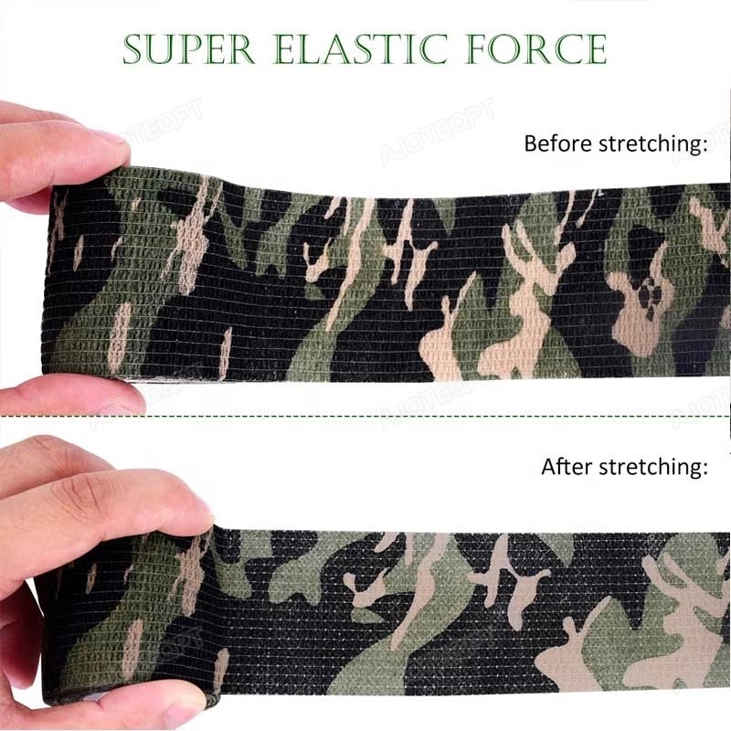 AJOTEQPT Telescopic Non-woven Fabric Camouflage Self Adhesive Cling Tape for decoration without glue