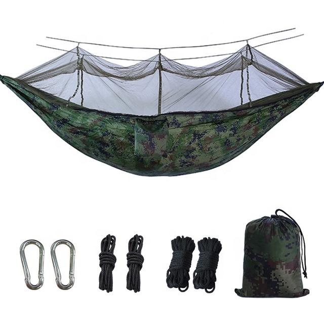 AJOTEQPT Camping Hammock With Net Mosquito,Parachute Fabric Camping Hammock Portable Nylon Hammock For Backpacking Travel