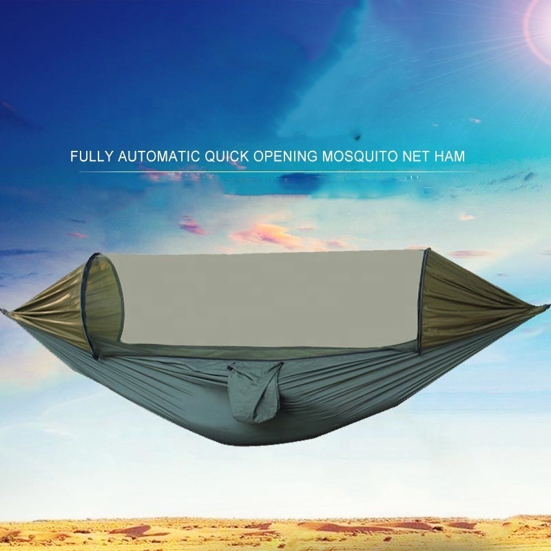 AJOTEQPT Portable Fully Automatic Speed-Opening Sunshade Nylon Hammock for camping with mosquito net