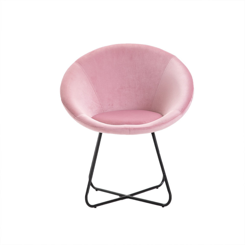 Partner New Arrival Comfortable Velvet Fabric Pink Armchair Desk Chair