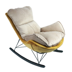 Partner New hot selling popular velvet-covered soft lounge chair, rocking chair