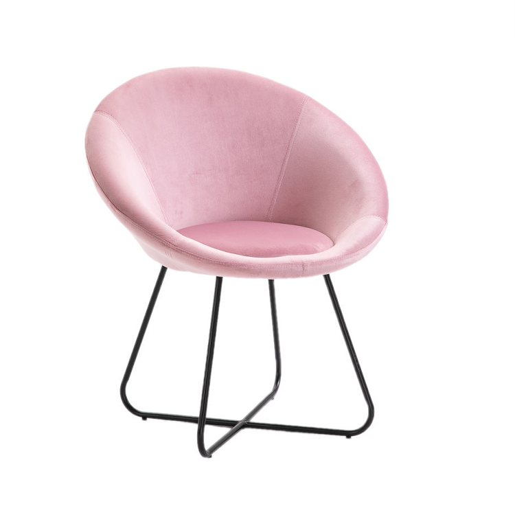 Partner New Arrival Comfortable Velvet Fabric Pink Armchair Desk Chair