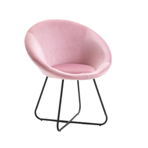 Partner New Arrival Comfortable Velvet Fabric Pink Armchair Desk Chair