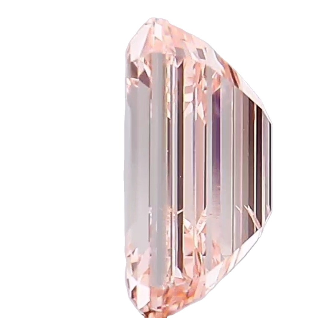 2.13 Carat Emerald shape  CVD diamond loose lab grown Intense pink CVD diamond best price fancy diamond