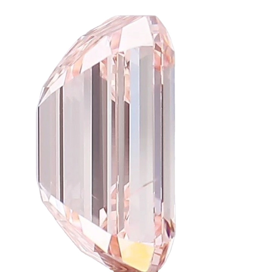 2.13 Carat Emerald shape  CVD diamond loose lab grown Intense pink CVD diamond best price fancy diamond