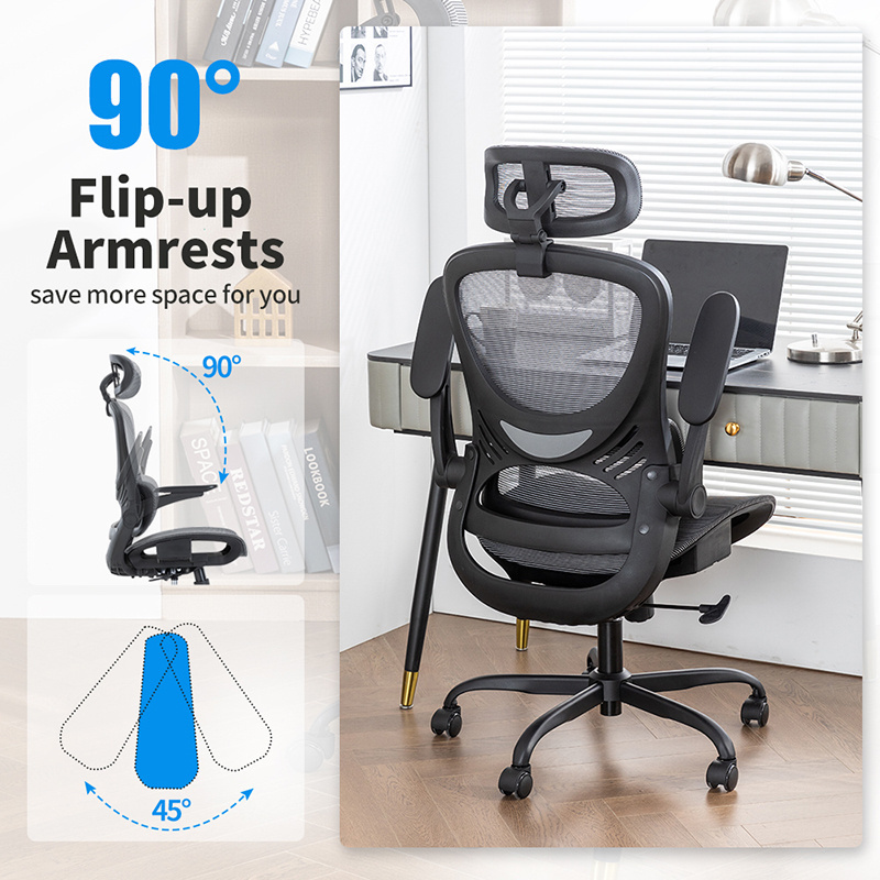 Ergonomic Office Chair, Home Office Desk Chair with Adjustable Headrest & Lumbar Support