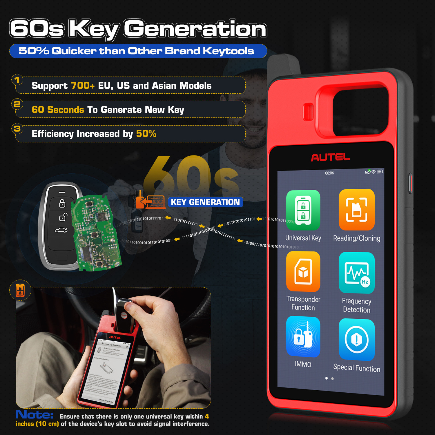 Autel MaxiIM KM100 X Altar KM100X Key Programming Machine For All Cars Code Reader Ikey Programmer Copy Vehicle Diagnostic Tools