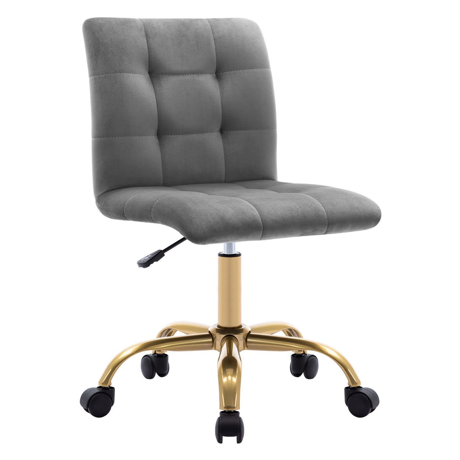 Tufted Elegant Velvet Home Office Task Chair Swivel Adjustable Office Chair With Wheels