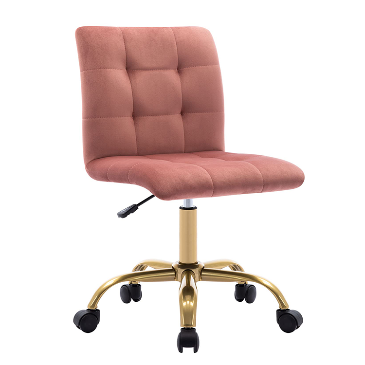 Tufted Elegant Velvet Home Office Task Chair Swivel Adjustable Office Chair With Wheels