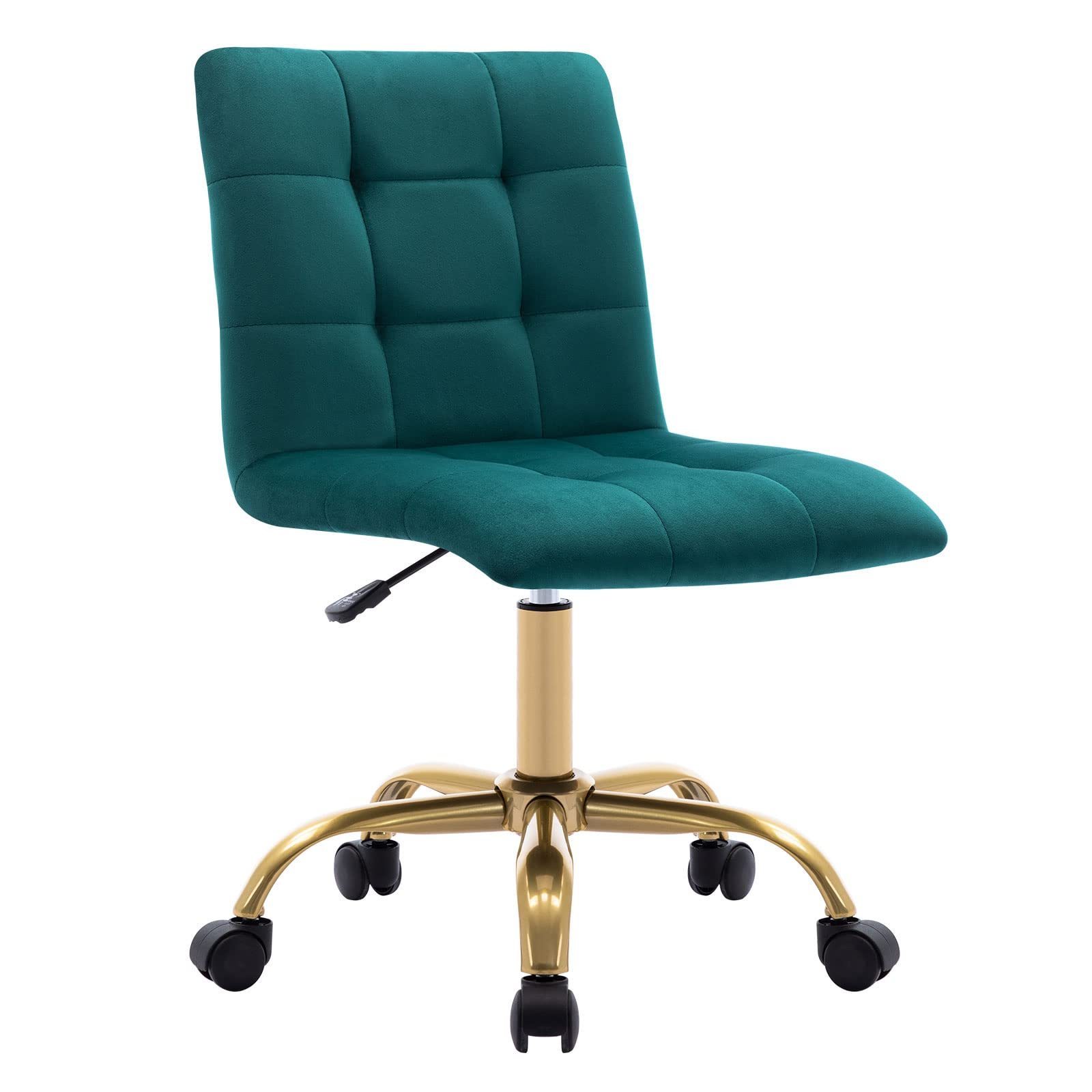 Tufted Elegant Velvet Home Office Task Chair Swivel Adjustable Office Chair With Wheels