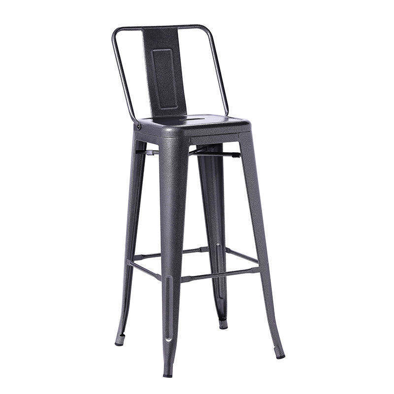 Cheap Price Simple Design Breakfast Counter Height Stackable Metal Bar Chairs