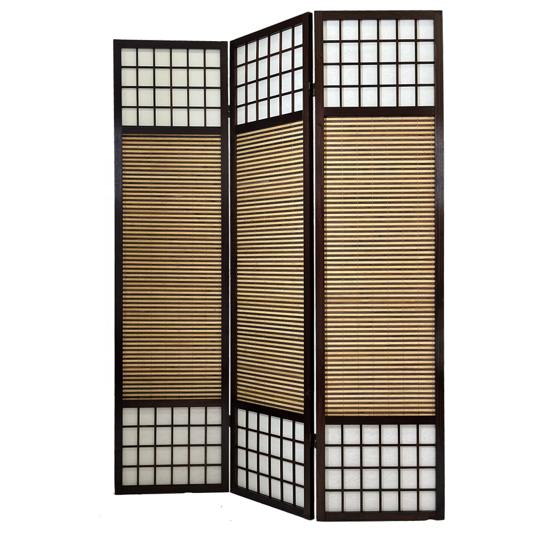 Traditional Art Deco Wooden Screen Room Divider Bamboo Movable Partition Wall System Folding Space with Max Quantity Sound