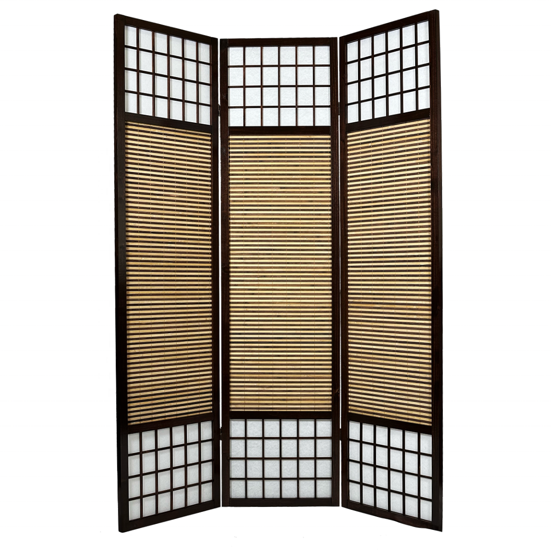 Traditional Art Deco Wooden Screen Room Divider Bamboo Movable Partition Wall System Folding Space with Max Quantity Sound