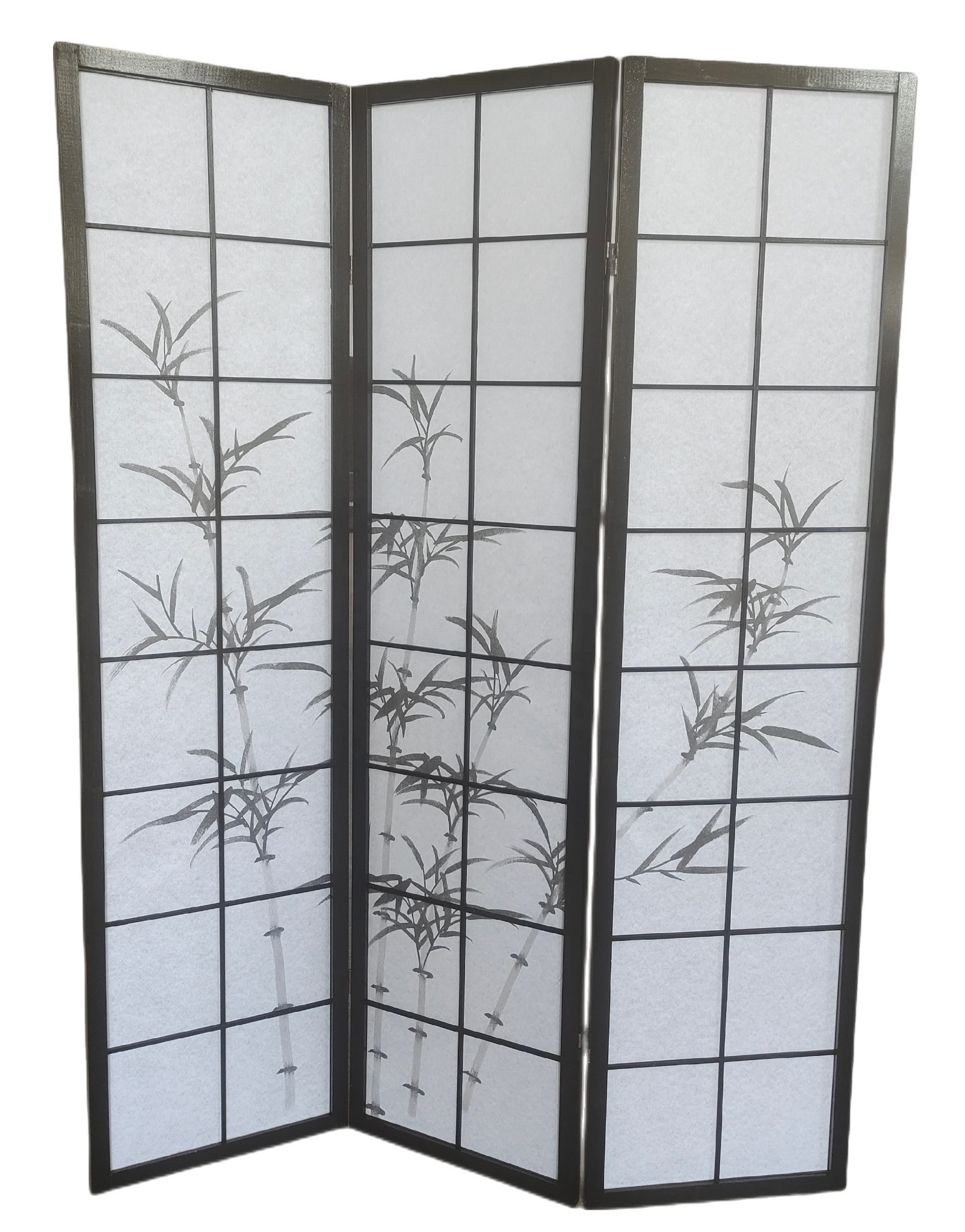 Movable Art-Themed Spring Waterfall Screen Room Divider 3-Panel Wood Picture Frame Canvas Bag Quantity Flower Set Folding Screen