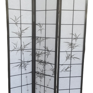 Movable Art-Themed Spring Waterfall Screen Room Divider 3-Panel Wood Picture Frame Canvas Bag Quantity Flower Set Folding Screen