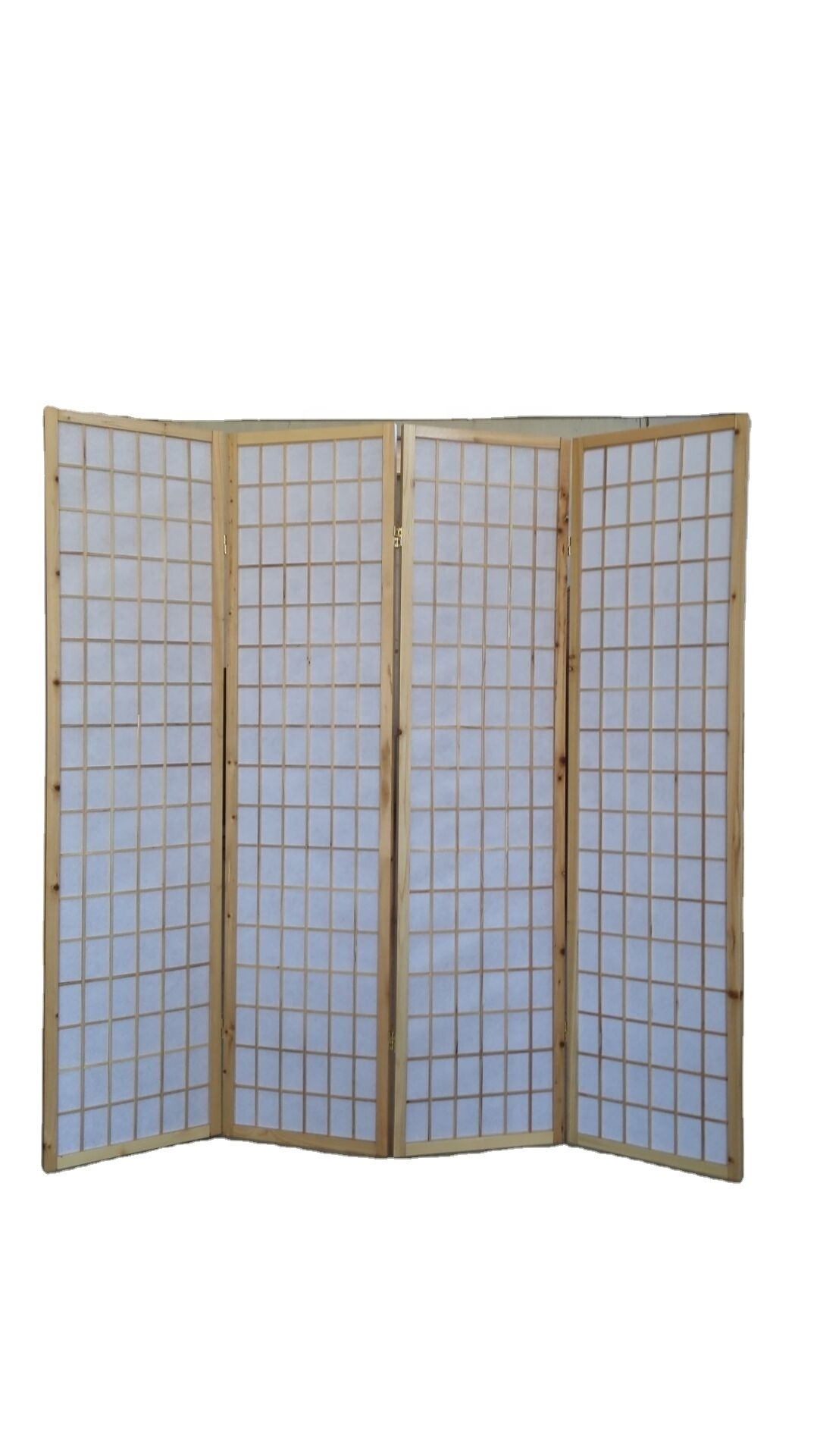 Japanese Antiqued Style Foldable Room Divider Wide Privacy Screen Panel Partition Wall for Bedroom Workshop Double Folding Wall